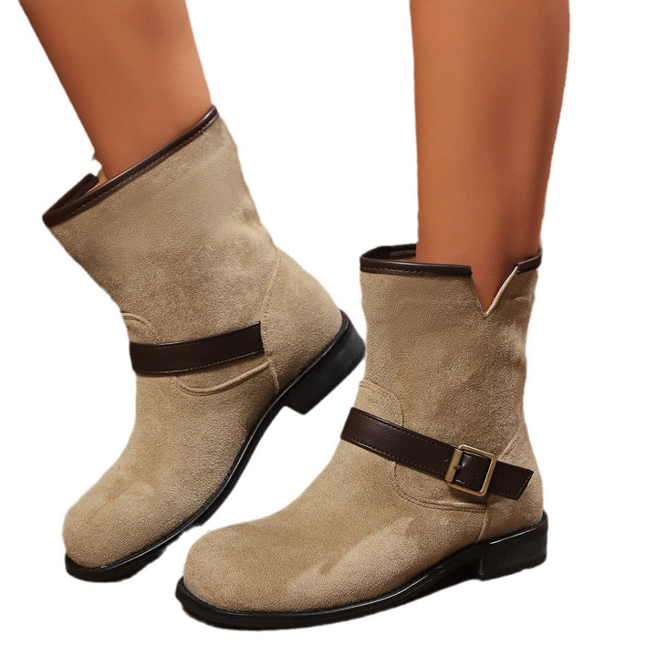 Ehrentraud | Stiefeletten mit V-Ausschnitt und Zierschnalle