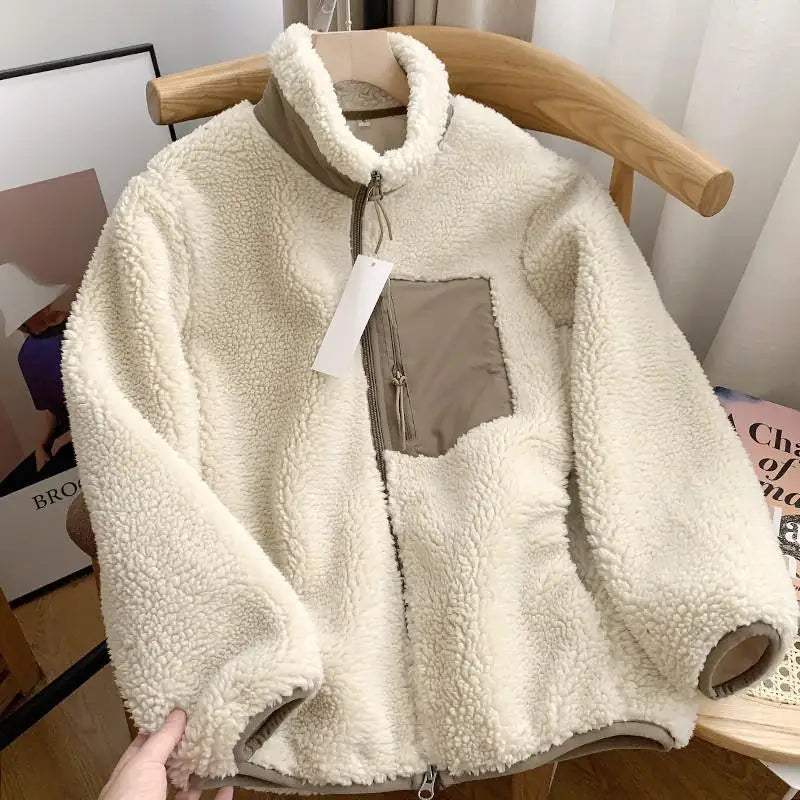 Vreni | Teddyjacke mit Stehkragen und Reißverschluss