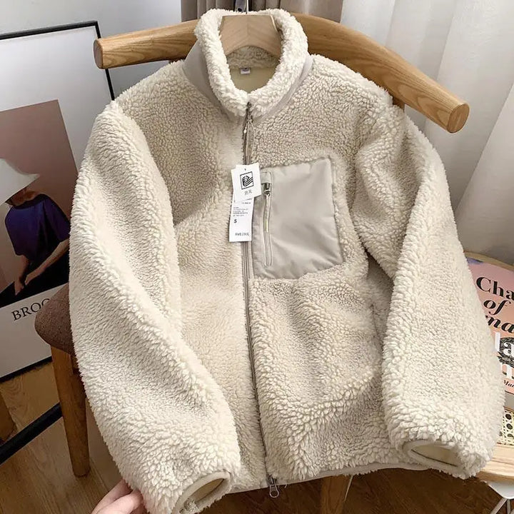Vreni | Teddyjacke mit Stehkragen und Reißverschluss