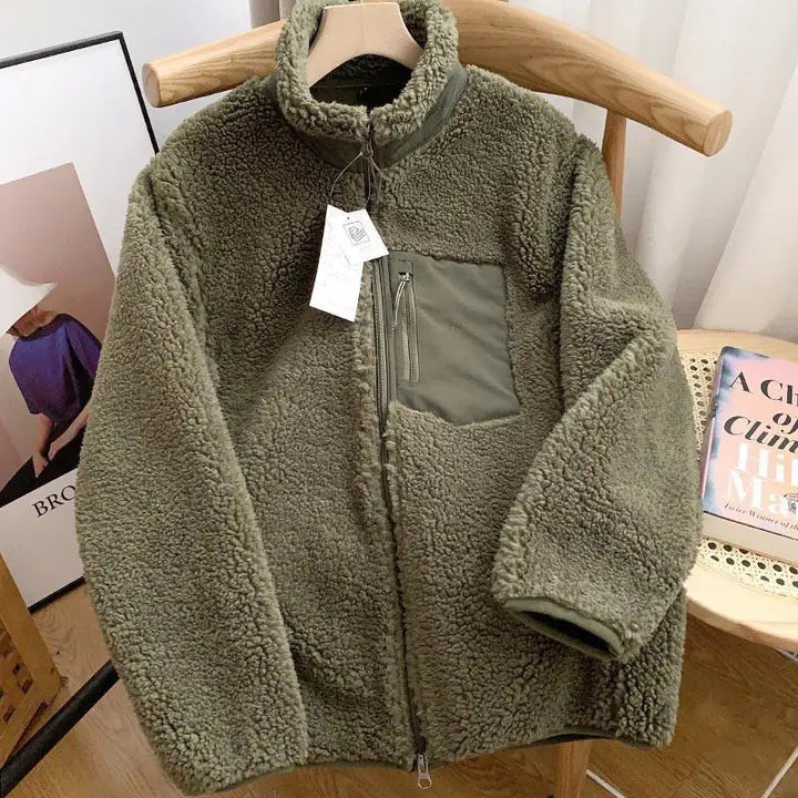 Vreni | Teddyjacke mit Stehkragen und Reißverschluss