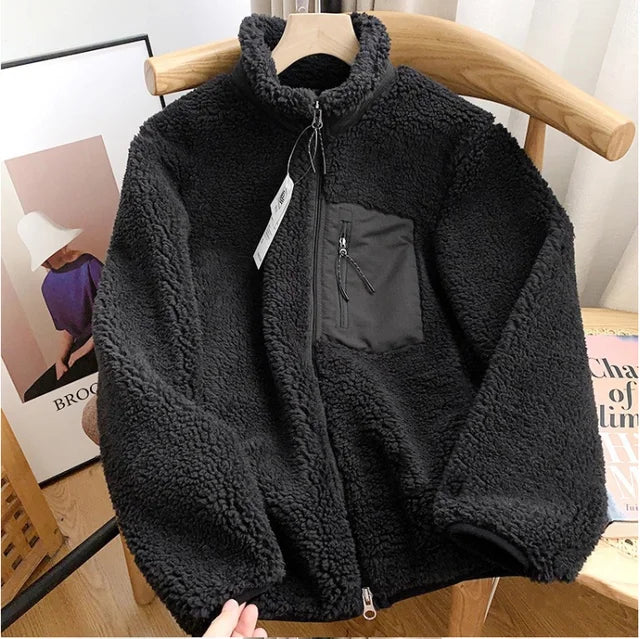 Vreni | Teddyjacke mit Stehkragen und Reißverschluss