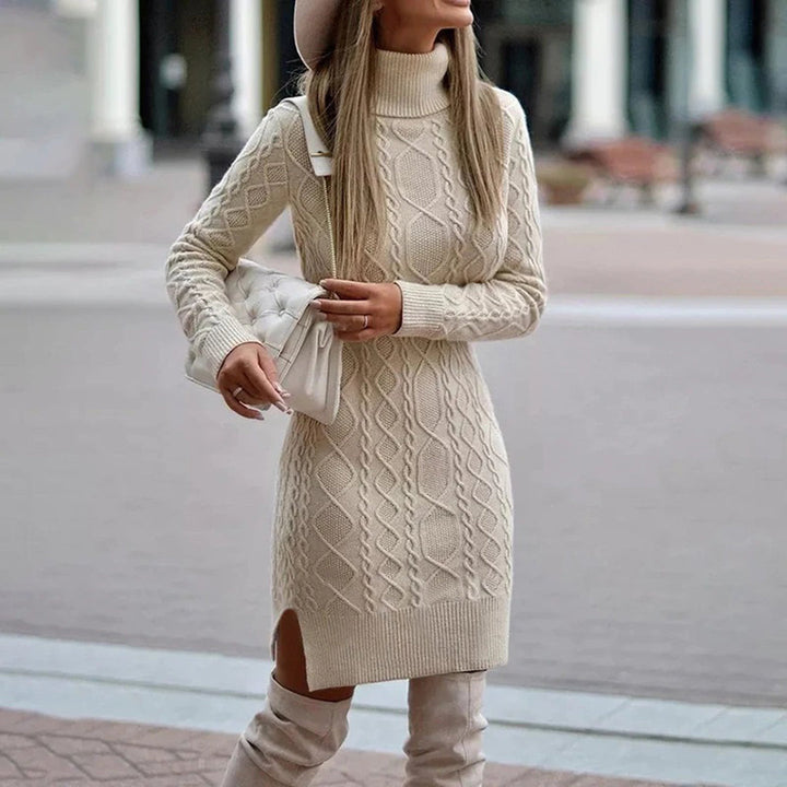 Traudel | Kleid mit Rollkragen, langen Ärmeln und schlanker Passform