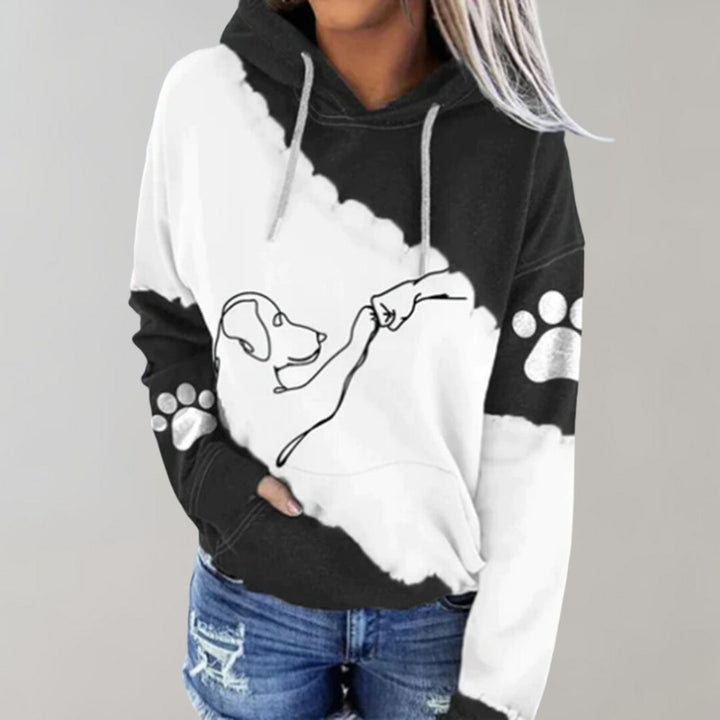 Angela | Kapuzenpullover mit Hundeprint und weichem Stoff
