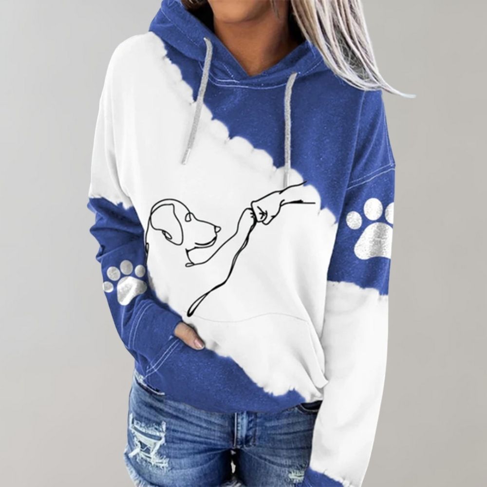 Angela | Kapuzenpullover mit Hundeprint und weichem Stoff