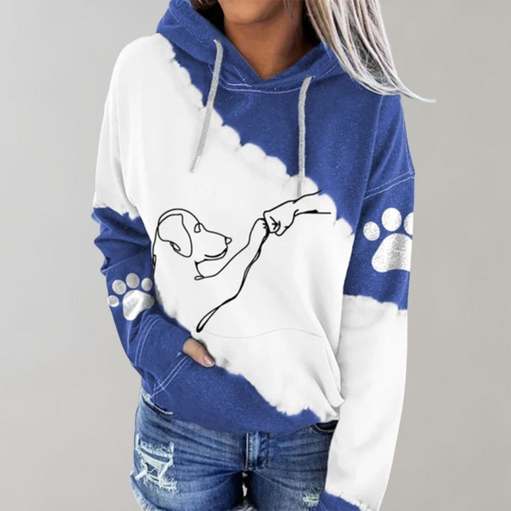 Angela | Kapuzenpullover mit Hundeprint und weichem Stoff