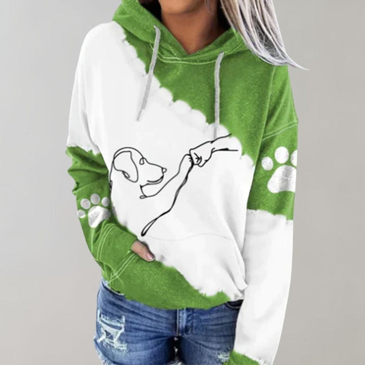 Angela | Kapuzenpullover mit Hundeprint und weichem Stoff