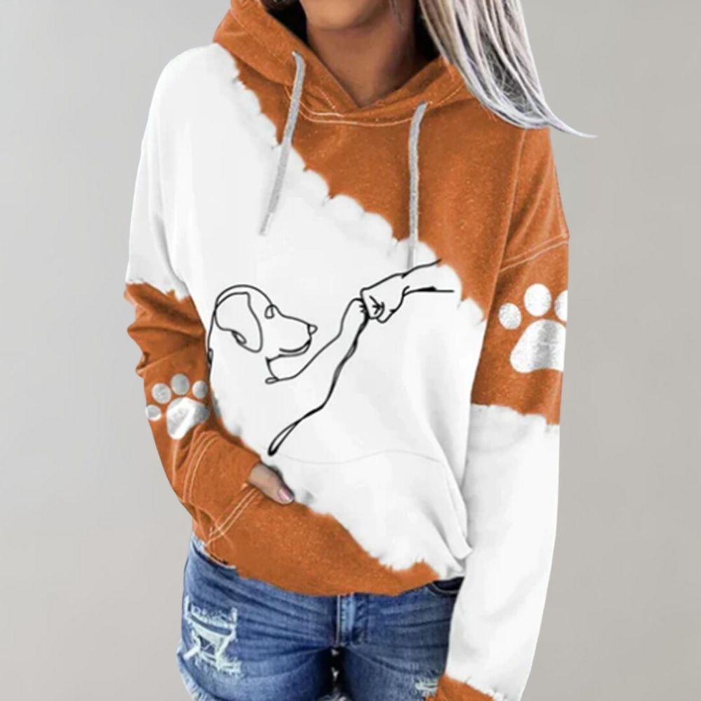 Angela | Kapuzenpullover mit Hundeprint und weichem Stoff