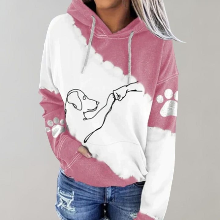 Angela | Kapuzenpullover mit Hundeprint und weichem Stoff