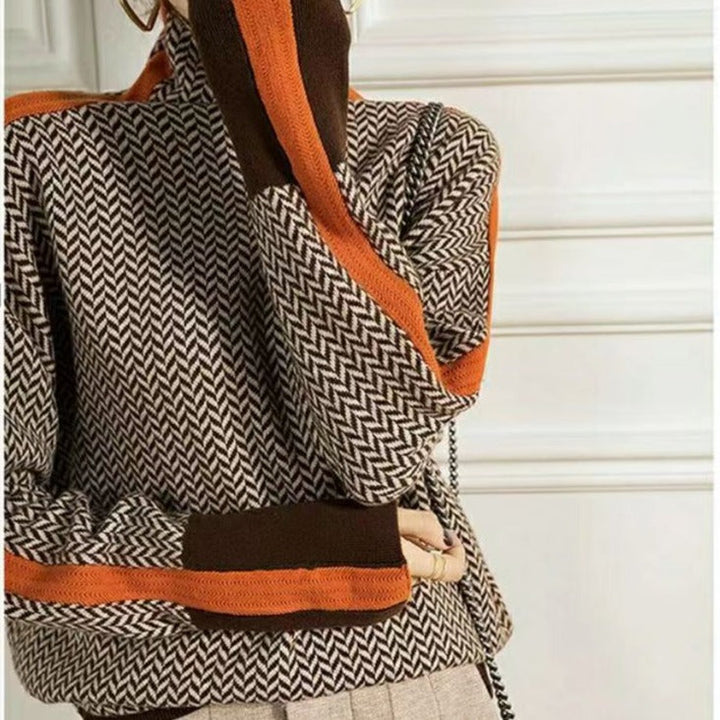 Hanne-Marie | Figurschmeichelnder Rollkragenpullover mit einzigartigem Muster