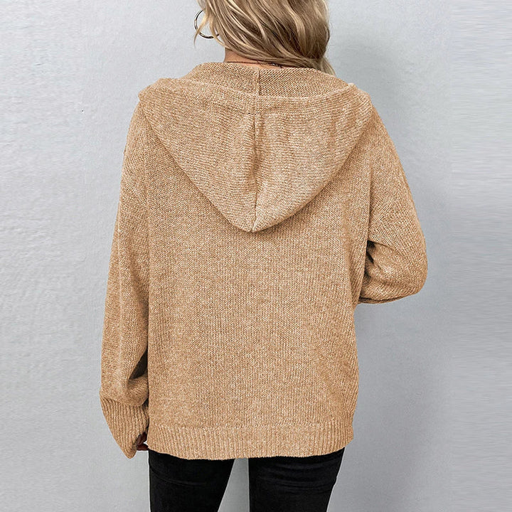 Cäcilie | Strickjacke mit Kapuze und Kordelzug