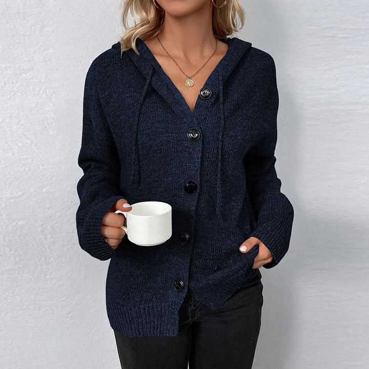 Cäcilie | Strickjacke mit Kapuze und Kordelzug