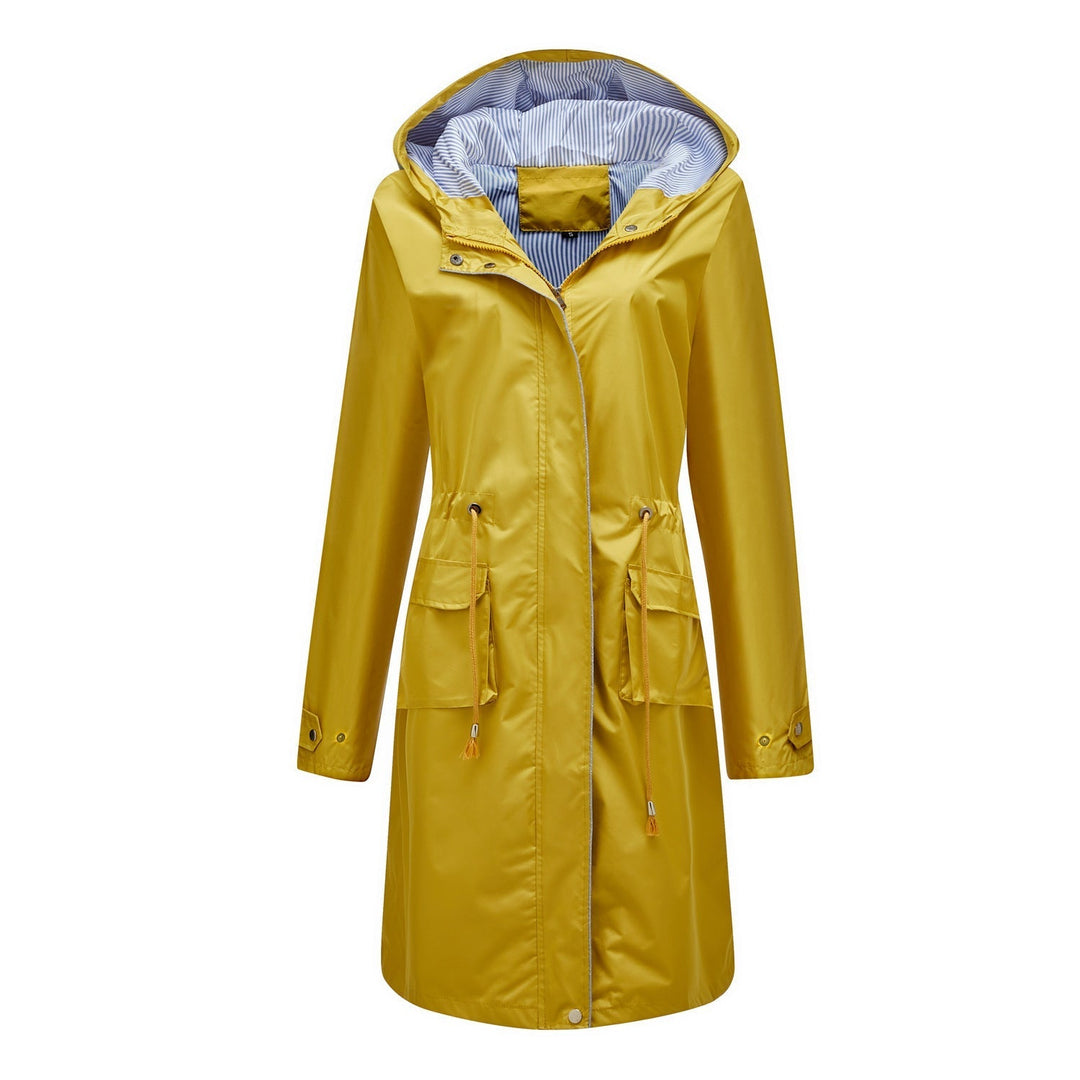 Lise-Sophie | Lange Jacke mit Kapuze und wasserabweisendem Stoff