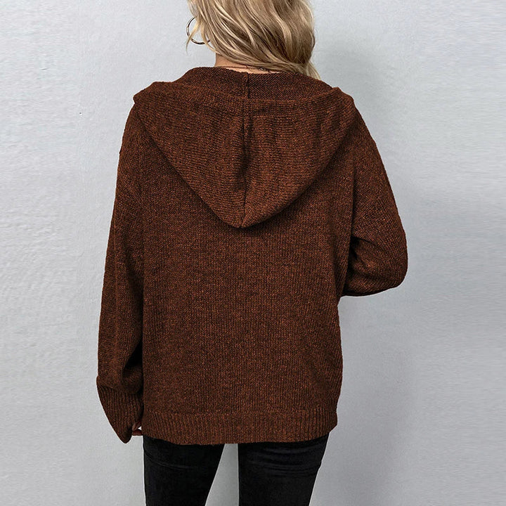 Cäcilie | Strickjacke mit Kapuze und Kordelzug