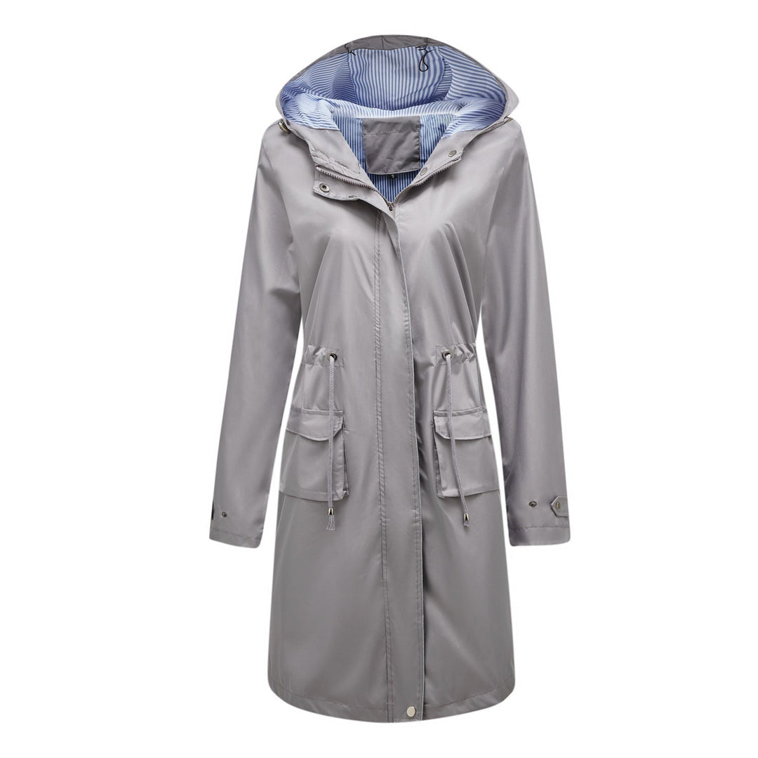 Lise-Sophie | Lange Jacke mit Kapuze und wasserabweisendem Stoff