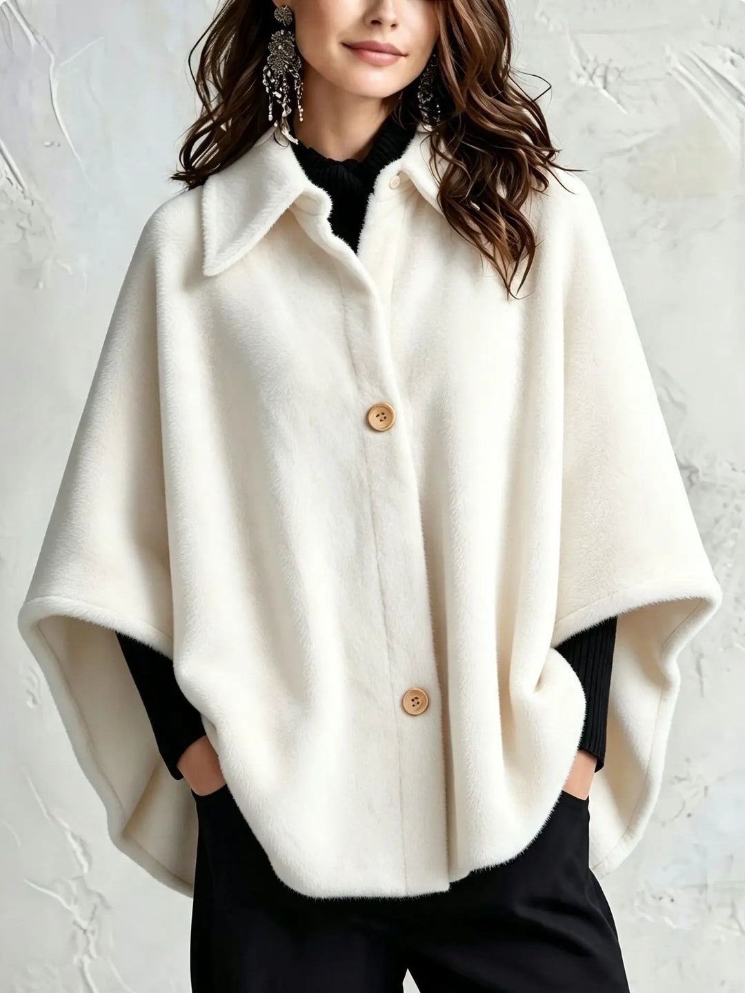 Friedegard | Cape-Jacke für Damen mit Spitzkragen