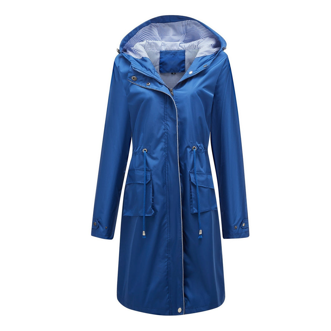 Lise-Sophie | Lange Jacke mit Kapuze und wasserabweisendem Stoff