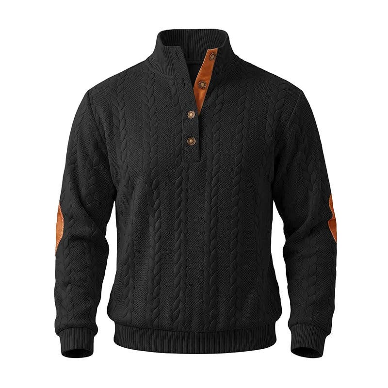 Michael | Klassischer Zopfstrickpullover mit Stehkragen