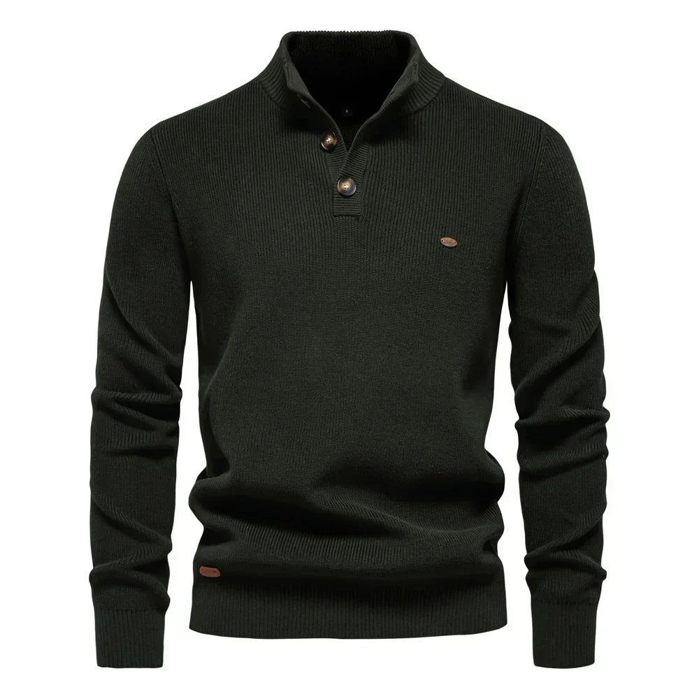 Konrad | Stilvoller Herrenpullover mit Knopfdesign