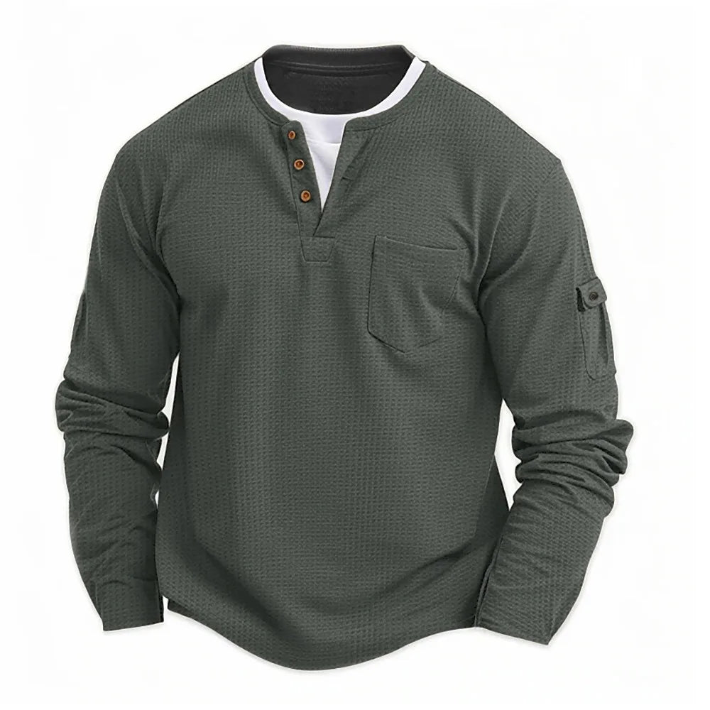 Valentin | Robustes Langarmshirt mit Waffelstruktur