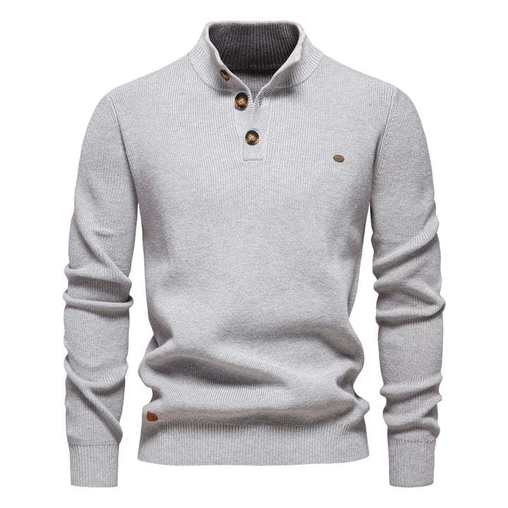 Konrad | Stilvoller Herrenpullover mit Knopfdesign