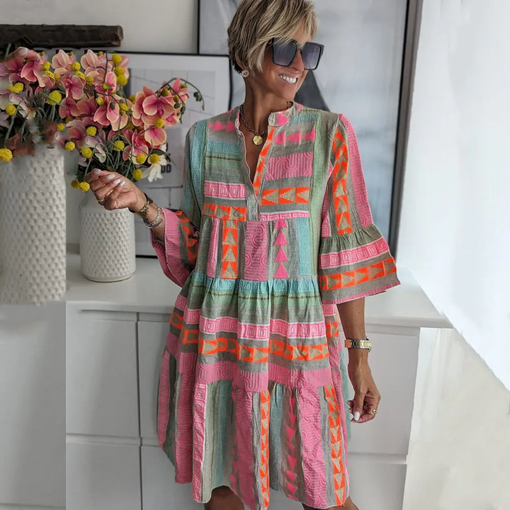 Emma | Artisan Leinen-Baumwoll-Wochenendkleid