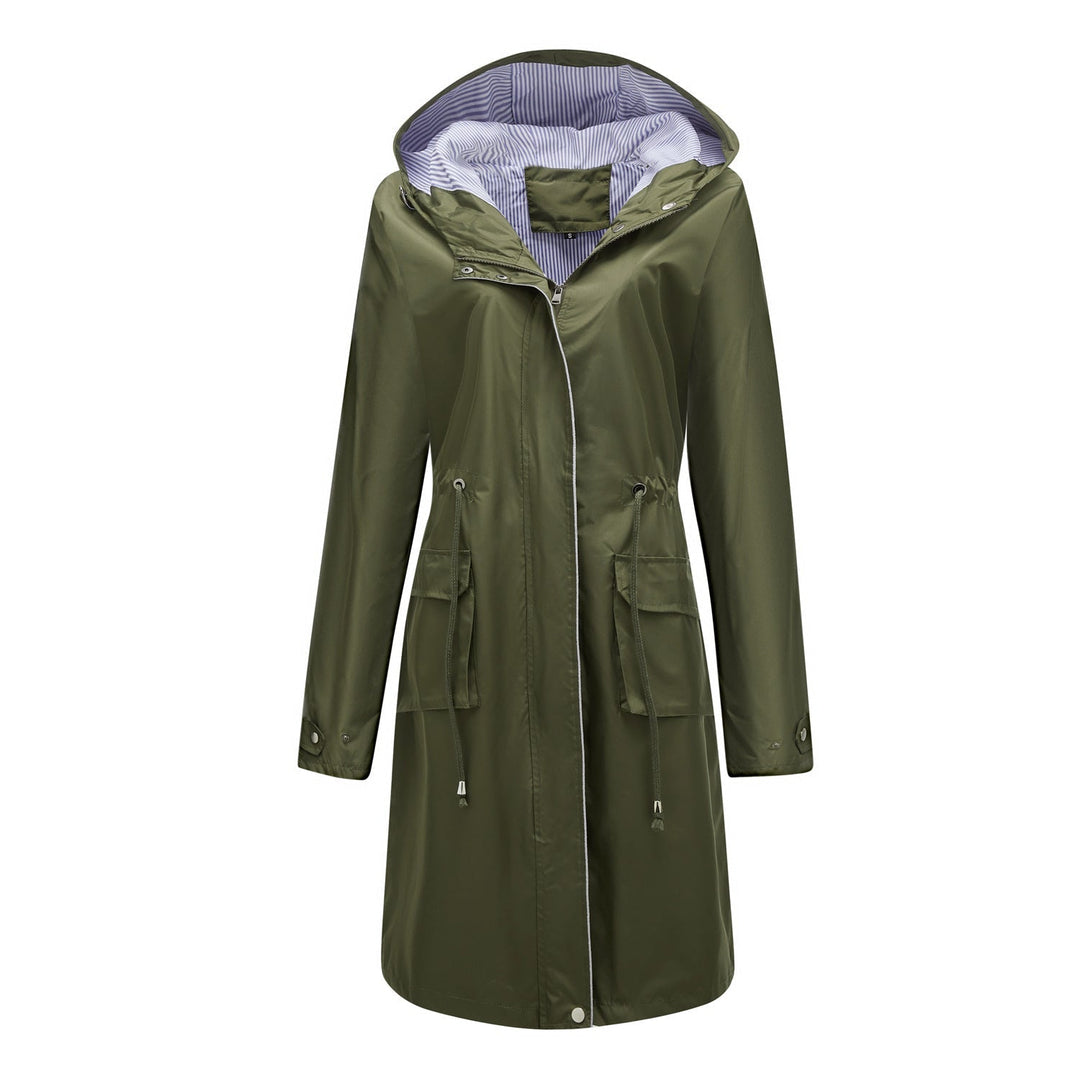 Lise-Sophie | Lange Jacke mit Kapuze und wasserabweisendem Stoff
