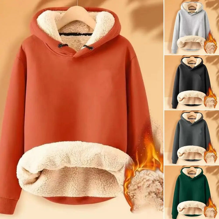 Walpurga | Sherpa-Fleece-Pullover mit Kapuze und Taschen