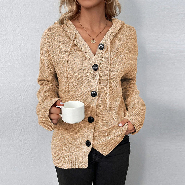 Cäcilie | Strickjacke mit Kapuze und Kordelzug
