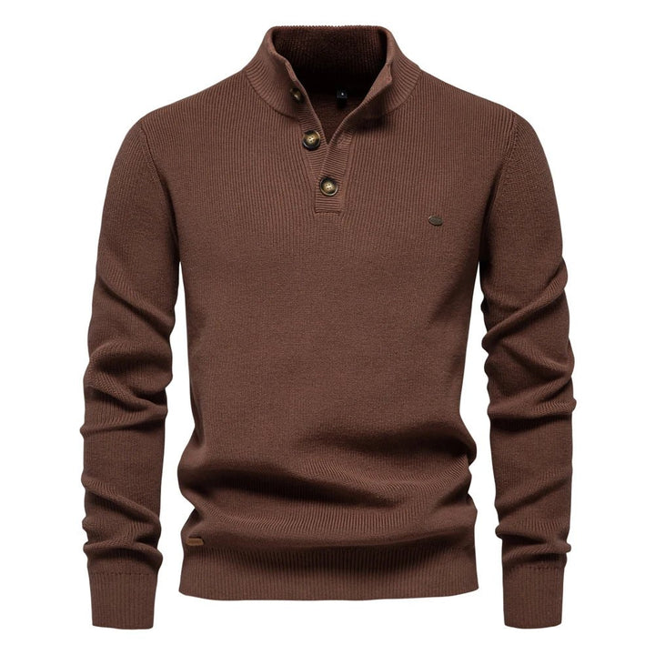 Konrad | Stilvoller Herrenpullover mit Knopfdesign