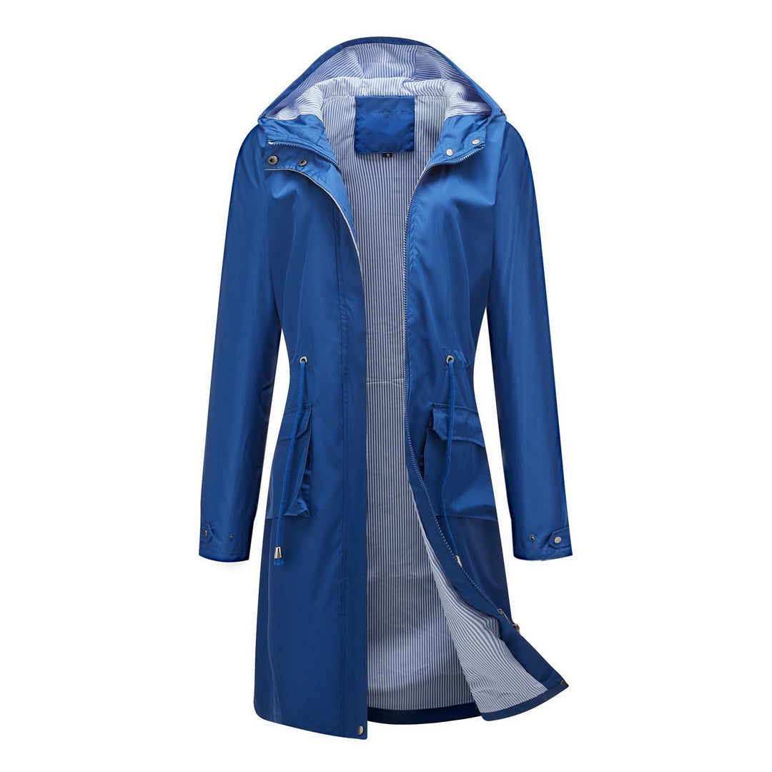 Lise-Sophie | Lange Jacke mit Kapuze und wasserabweisendem Stoff
