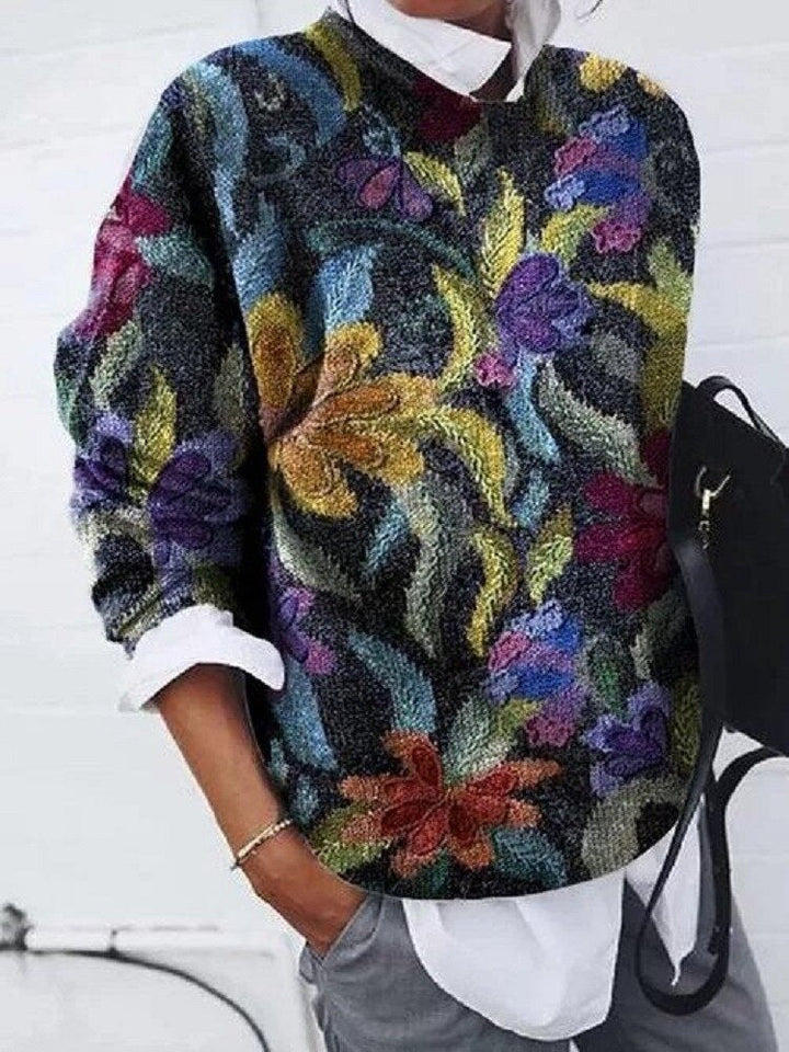 Wilfriede | Strickpullover mit mehrfarbigem Muster