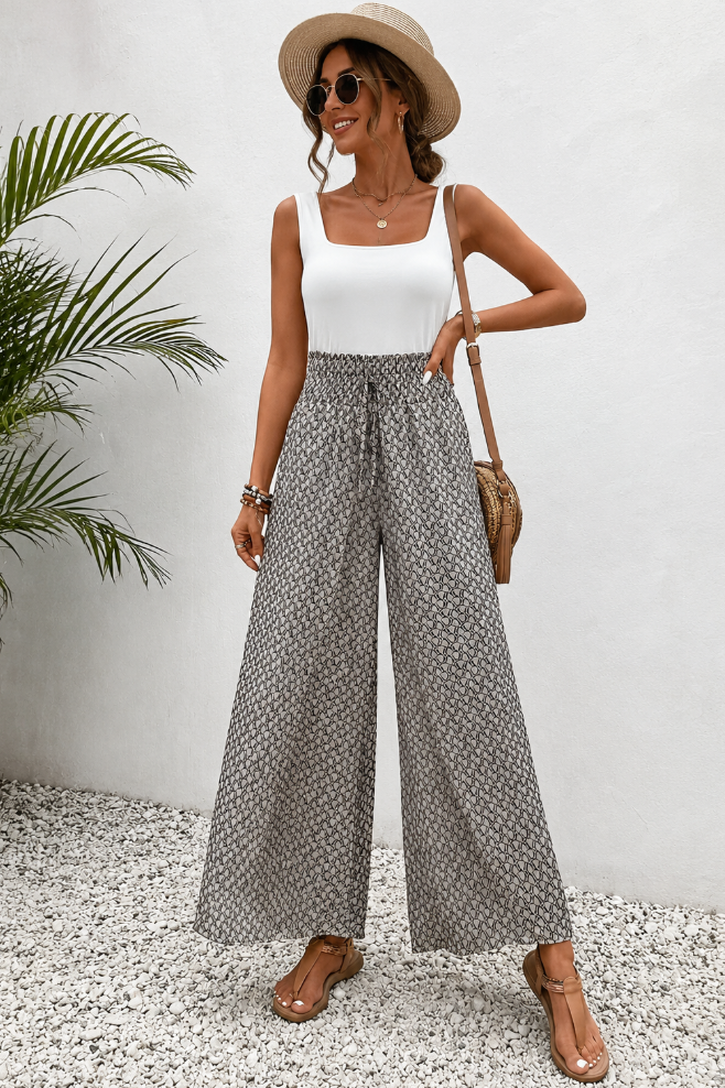 Lizzy | Hose mit weitem Bein und Geometrie-Druck