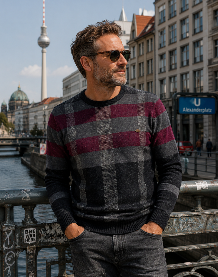 Rosenfeld | Strickpullover für Herren mit Rautendesign