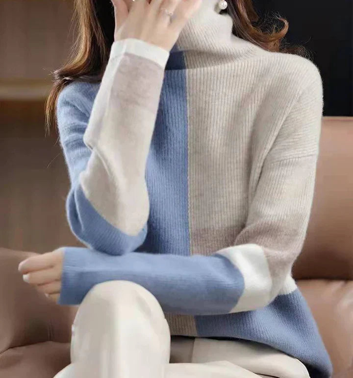 Rieke | Strickpullover mit dynamischem Colorblock-Muster