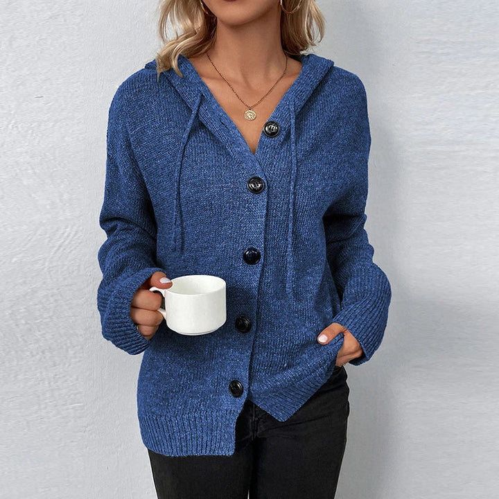 Cäcilie | Strickjacke mit Kapuze und Kordelzug
