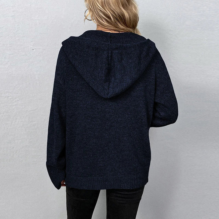 Cäcilie | Strickjacke mit Kapuze und Kordelzug