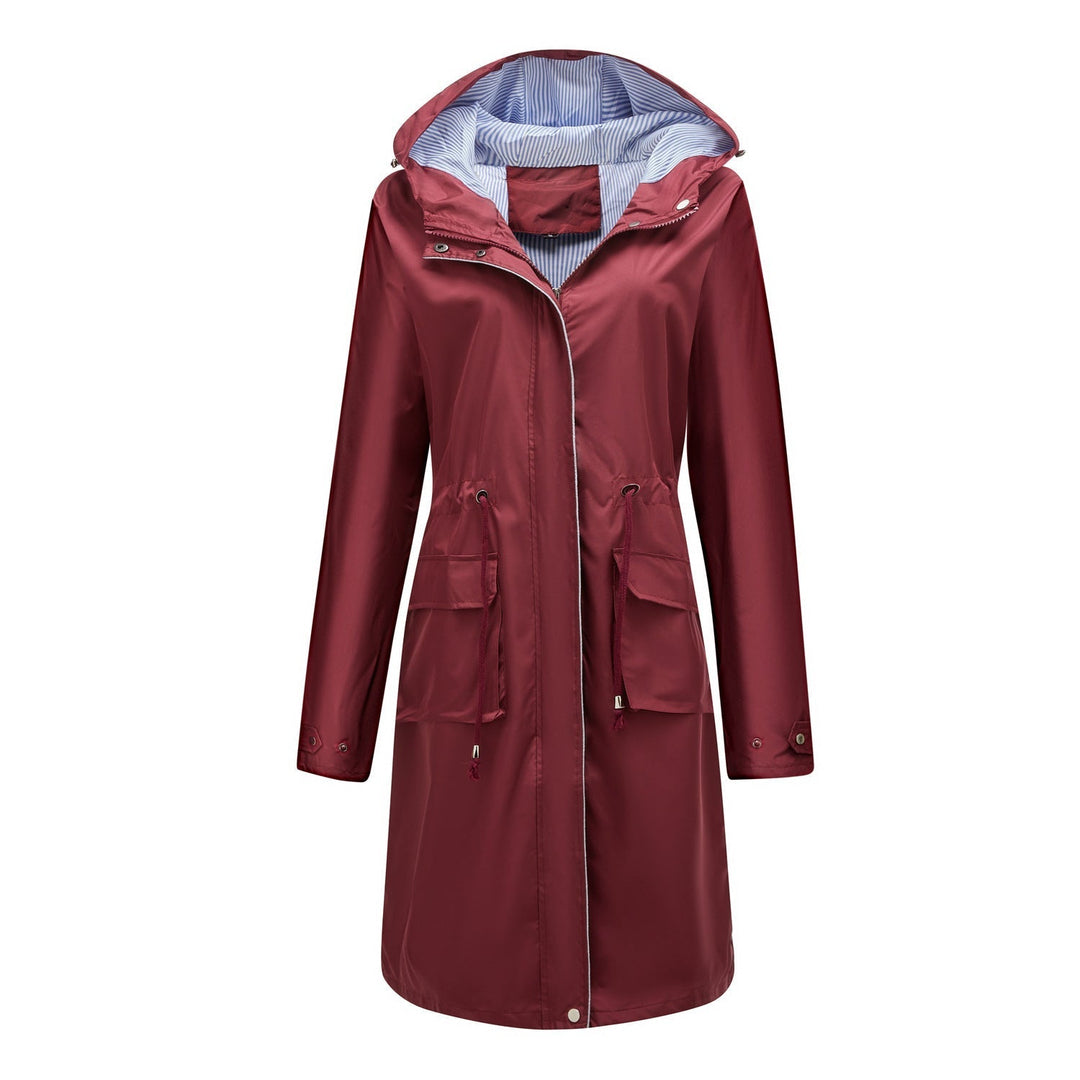 Lise-Sophie | Lange Jacke mit Kapuze und wasserabweisendem Stoff