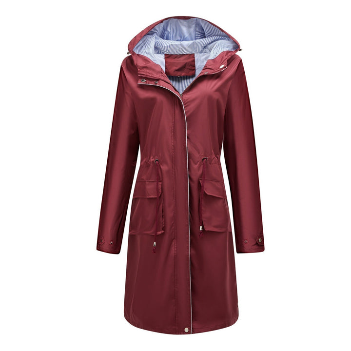 Lise-Sophie | Lange Jacke mit Kapuze und wasserabweisendem Stoff