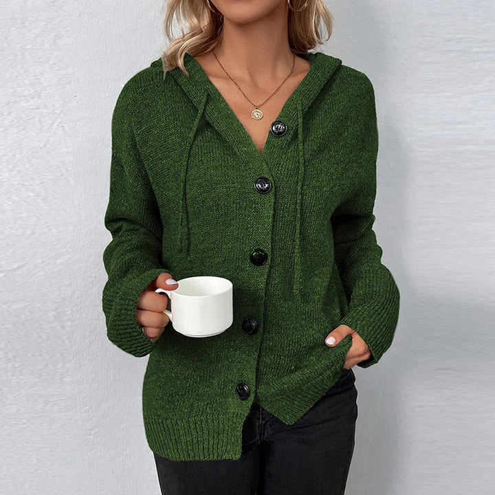 Cäcilie | Strickjacke mit Kapuze und Kordelzug