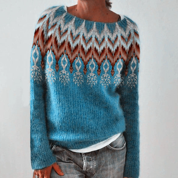 Dietlinde | Gestrickter Pullover mit traditionellem Muster