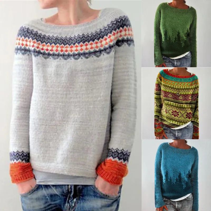 Dietlinde | Gestrickter Pullover mit traditionellem Muster