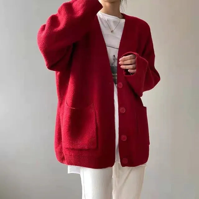 Anna-Trud | Strickjacke mit V-Ausschnitt und Knopfleiste