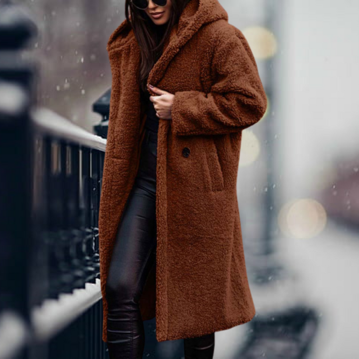 Nele | Lange Winterjacke mit Fleecefutter und behaglicher Kapuze