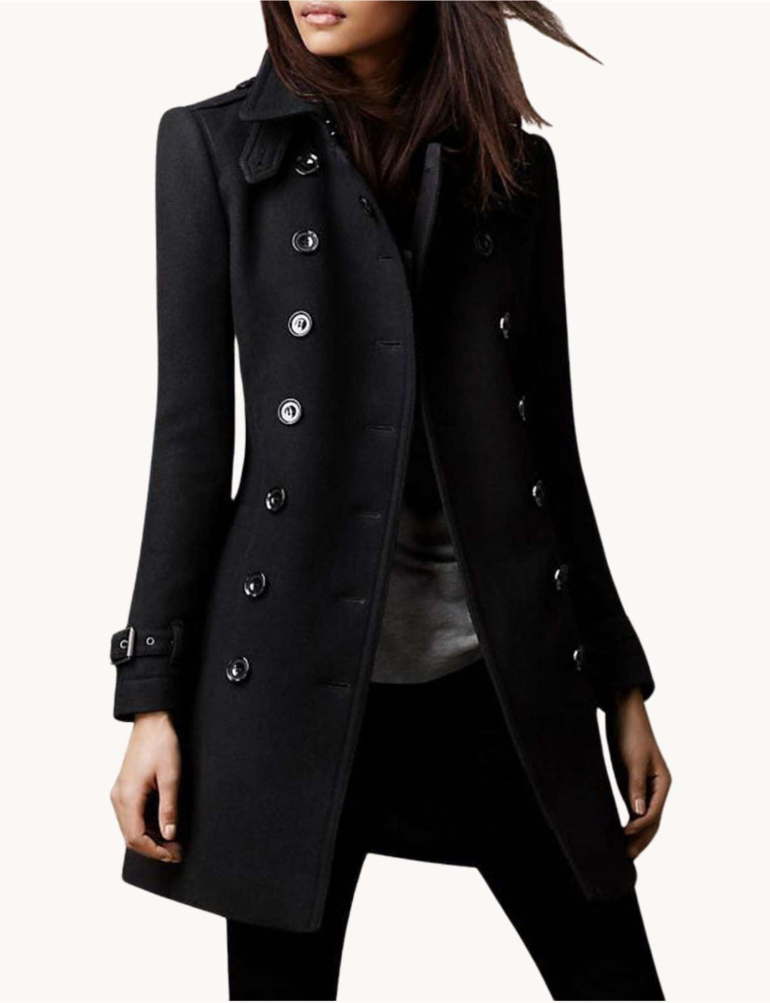 Birgit | Trendiger Trenchcoat in Woll-Optik