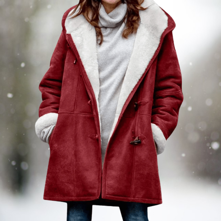 Anne-Line | Wildleder-Winterjacke mit Fleecefutter und warmer Kapuze