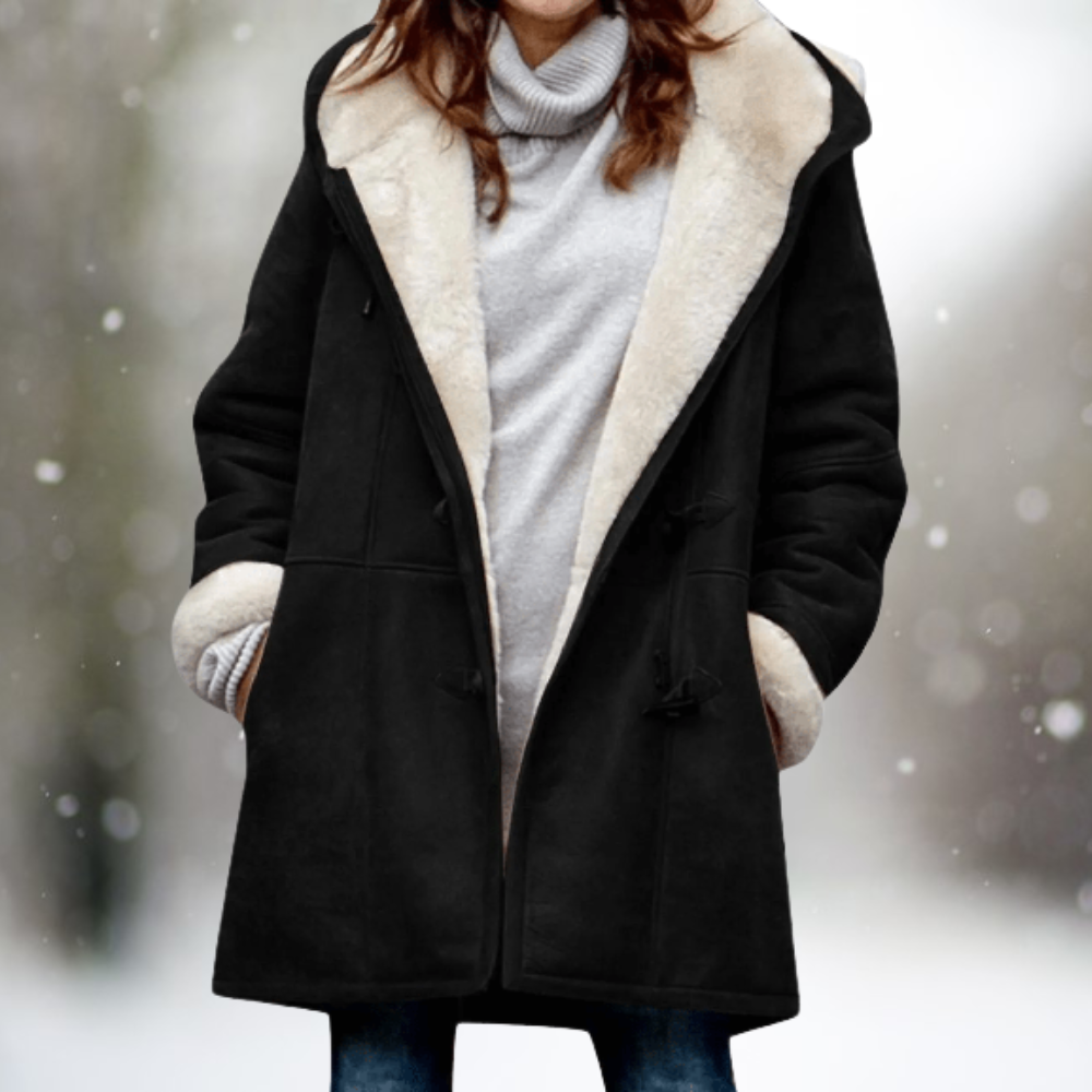 Anne-Line | Wildleder-Winterjacke mit Fleecefutter und warmer Kapuze