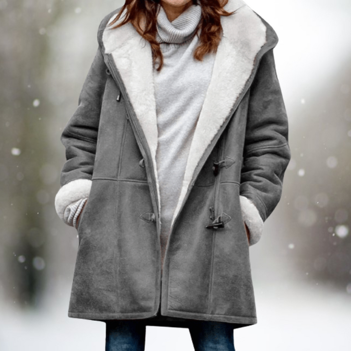 Anne-Line | Wildleder-Winterjacke mit Fleecefutter und warmer Kapuze
