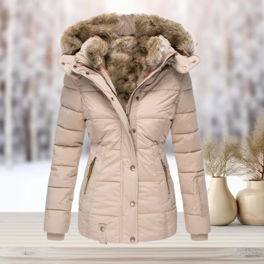 Berta-Minna | Winterjacke mit Knopf- und Reißverschluss und warmem Futter
