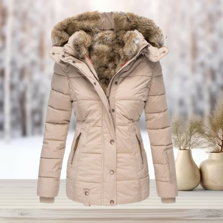 Berta-Minna | Winterjacke mit Knopf- und Reißverschluss und warmem Futter
