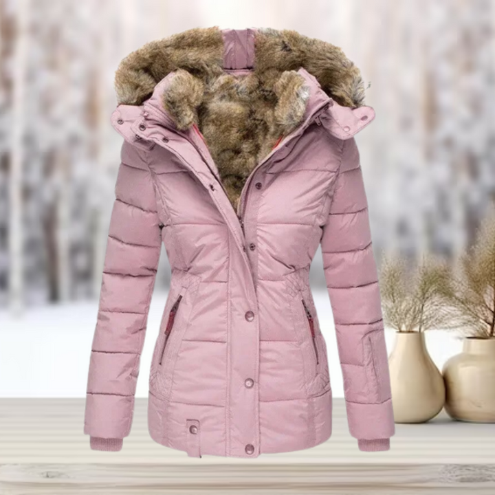 Berta-Minna | Winterjacke mit Knopf- und Reißverschluss und warmem Futter